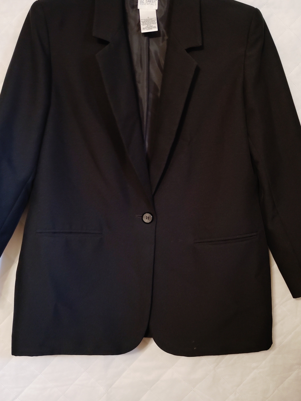 Liz Baker Essentials Black Single-Button Blazer Size 14